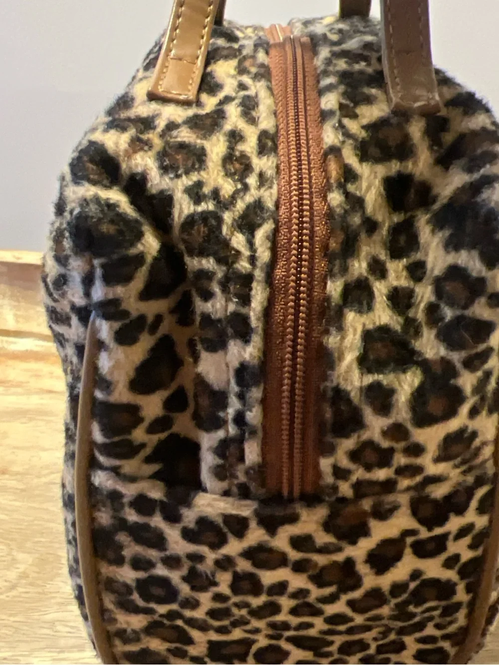 Lancome Leopard Print Cosmetic bag in Brown and Black